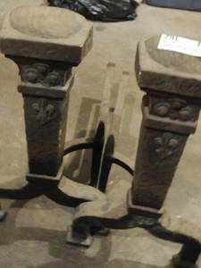lot 162 image: FIREPLACE ANDIRONS PAIR - FLEUR DE LIS   17HT