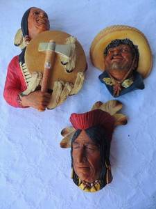 lot 79 image: BOSSON HEADS  - TECUMSEH SHAWNEE CHIEF  7CHEYENNE INDIAN  1967  10 PONCHOCOWBOY  1960  7