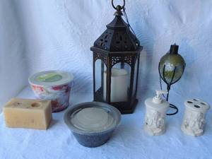 lot 89 image: Jubilee cherubs- soap dispenser & toothbrush holder citronella candles , burners and more