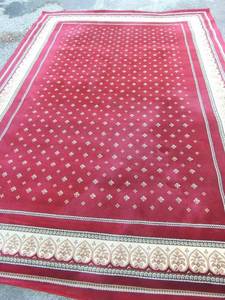 lot 109 image: Residential jewel red color polyester rug 240cm x 340 cm   8 FT X 11 FT made in Belgium
