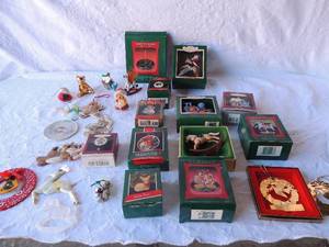 lot 116 image: Large  Christmas lot of various hallmark keepsake ornaments QTY 12)  including Santas bears horses deer carousels doves, dogs, angels and many more     26 total