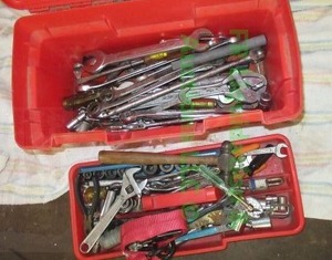 lot 30 image: Assorted wrenches and tools as shown