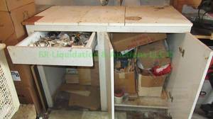 lot 58 image: Utility cabinetwork bench plus contents inside, 36 x 48 x 24