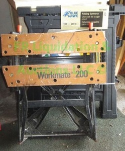 lot 40 image: Black & Decker Workmate 200 folding work bench and Blue Hawk folding sawhorse set unused