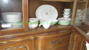 lot 91 image: Harmony House fine china-ware serving set Dawn Grey 52 pieces