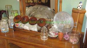 lot 102 image: Assorted glass storage jars and more as shown