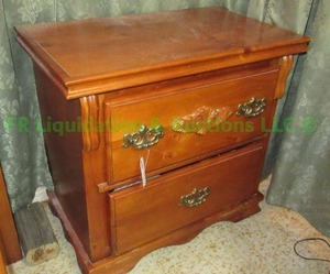 lot 247 image: Knotted pine wood night stand
