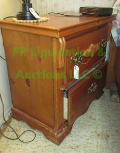 lot 243 image: Knotted pine wood night stand