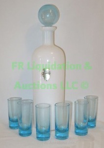 lot 117 image: Toscany hand made Neopolitan glass whiskey serving set, made in Italy