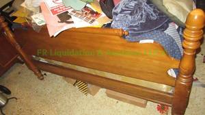 lot 222 image: Maple wood bed head and foot board plus rails