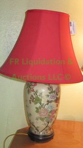 lot 137 image: Floral theme table lamp