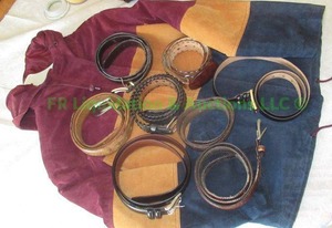 lot 203 image: Leather belts and retro OutBrook leather jacket