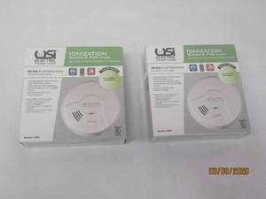 lot 42 image: USI ELECTRIC HARDWIRED IONIZATION SMOKE AND FIRE ALARM WITH BATTERY BACK UP 5304