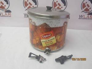 lot 94 image: VINTAGE LIPTON FRESH BREWED BRISK ICED TEA DISPENSER&nbsp