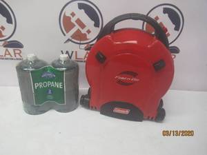 lot 104 image: COLEMAN FOLD N GO WITH 2 PACK PROPANE