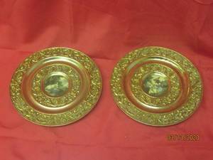 lot 119 image: TOTAL OF 2 -VINTAGE&nbsp 9 BRASS WALL PLATES&nbsp