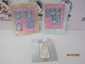 lot 187 image: 2-NEW MARY MAXIM EASTER PLASTIC NEEDLE POINT KITS &amp QUIET MOMENT CROSS STITCH (LANARTE BY JANLYNN)