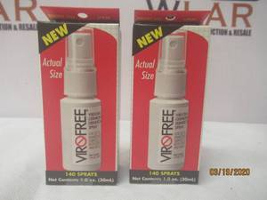 lot 285 image: 2 VIROFREE VIRUCIDAL GEMICIDAL DISINFECTANT SPRAY 1OZ BOTTLES PERFECT TO KEEP IN PURSE, CAR AT YOUR OFFICE DESK�ETC