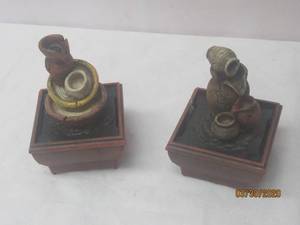 lot 302 image: TOTAL OF 2 BATTERY OPERATED MULTI POT POTTERY DESK TOP FOUNTAINS&nbsp