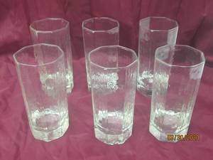 lot 314 image: TOTAL OF 6 VINTAGE 1980S LIBBEY CLEAR 16 OZ&nbsp HIGH BALL GLASSES&nbsp
