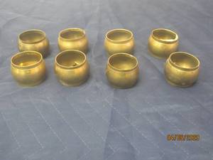 lot 388 image: TOTAL OF 8 BRASS NAPKIN HOLDERS MADE IN INDIA&nbsp