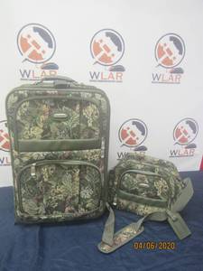 lot 392 image: VINTAGE PROTOCOL SUITCASE ON WHEELS &ampTRAVELING CARRY ON&nbsp BAG FLORAL DESIGN&nbsp