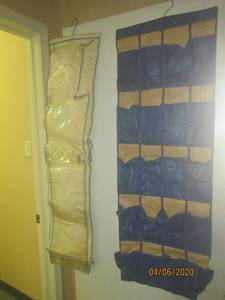 lot 397 image: TOTAL OF 2 HANGING CLOSET STORAGE&nbsp-DUAL SIDED 10 POCKET CLOSET ORGANIZER&nbsp-20 POCKET HANGING SHOE ORGANIZER