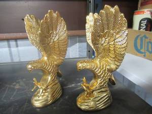 lot 3 image: 5 HAMPSHIRE 24KT GOLD COATED EAGLE SCULPTURES