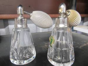 lot 4 image: VINTAGE 4 WATERFORD PERFUME ATOMIZERS