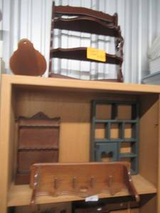 lot 18 image: WOODEN DISPLAY SHELVES