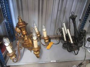 lot 38 image: CANDLE-STYLE HANGING CHANDELIERS
