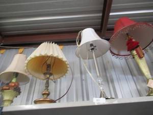 lot 57 image: TABLE LAMPS WITH LAMP SHADES VARIOUS STYLES AND SIZES