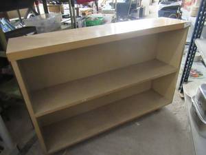 lot 71 image: WOODEN SHELF STORAGE CABNET WITH BACK 41W X 28H X 10 D