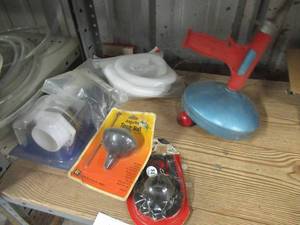 lot 108 image: TOILET SNAKE AND TANK REPAIR ITEMS PLUMBER HELPER