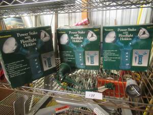 lot 138 image: HOMECENTER POWER STAKES WITH FLOOD LIGHT HOLDERS