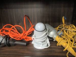 lot 146 image: CORDED DROPSHOP LIGHTS AND SMALL LAMP