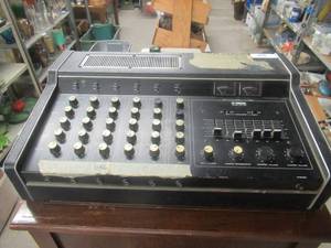 lot 156 image: YAMAHA EM-150, 6 CHANNEL MIXER, POWER AMP WITH SPRING REVERB AND EQUALIZER