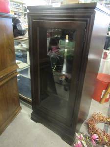 lot 189 image: MAHOGANY 4 SHELF CABINET WITH GLASS FACE 24 X 20 X 50