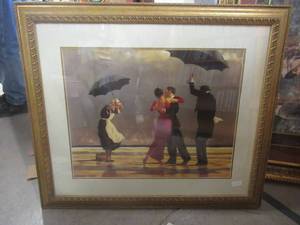 lot 211 image: THE SINGING BUTLER FRAMED PRINT 34 X 30
