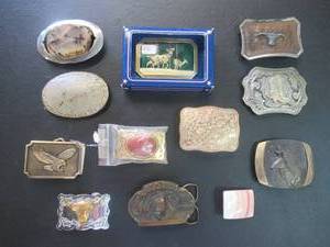 lot 221 image: BELT BUCKLE COLLECTION OF VARIOUS TYPES AND STYLES OF BUCKLES