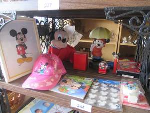 lot 238 image: MICKEY MOUSE LOT INCLUDES MICKEY PICTURE, NIGHT LIGHT, CHRISTMAS BOOK, SNOW GLOBES AND MORE