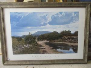 lot 254 image: GREG GLOWKA SECO CREEK FRAMED PRINT 40 X 28