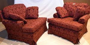 lot 1 image: 2 Custom Low Seating Chairs