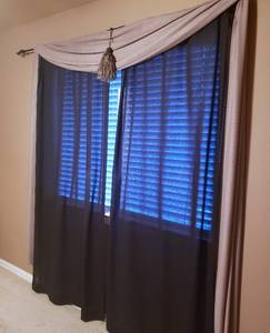 lot 48 image: Blue Drapes and Beige Scarf