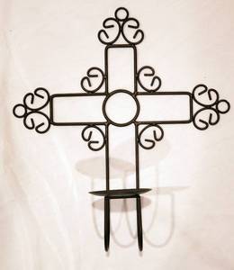 lot 71 image: Cross Candle Holder Wall decor