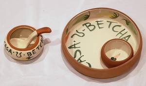 lot 74 image: Chip and Dip Set terracotta