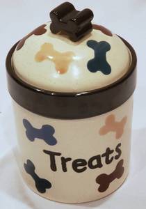lot 86 image: Pet Dog Treat Jar Ceramic