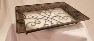 lot 114 image: Metal Tray with Glass Insertive