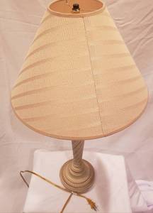 lot 132 image: Large Lamp with Beige Shade