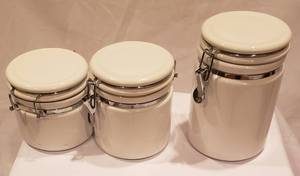 lot 138 image: Set of 3 White Canisters